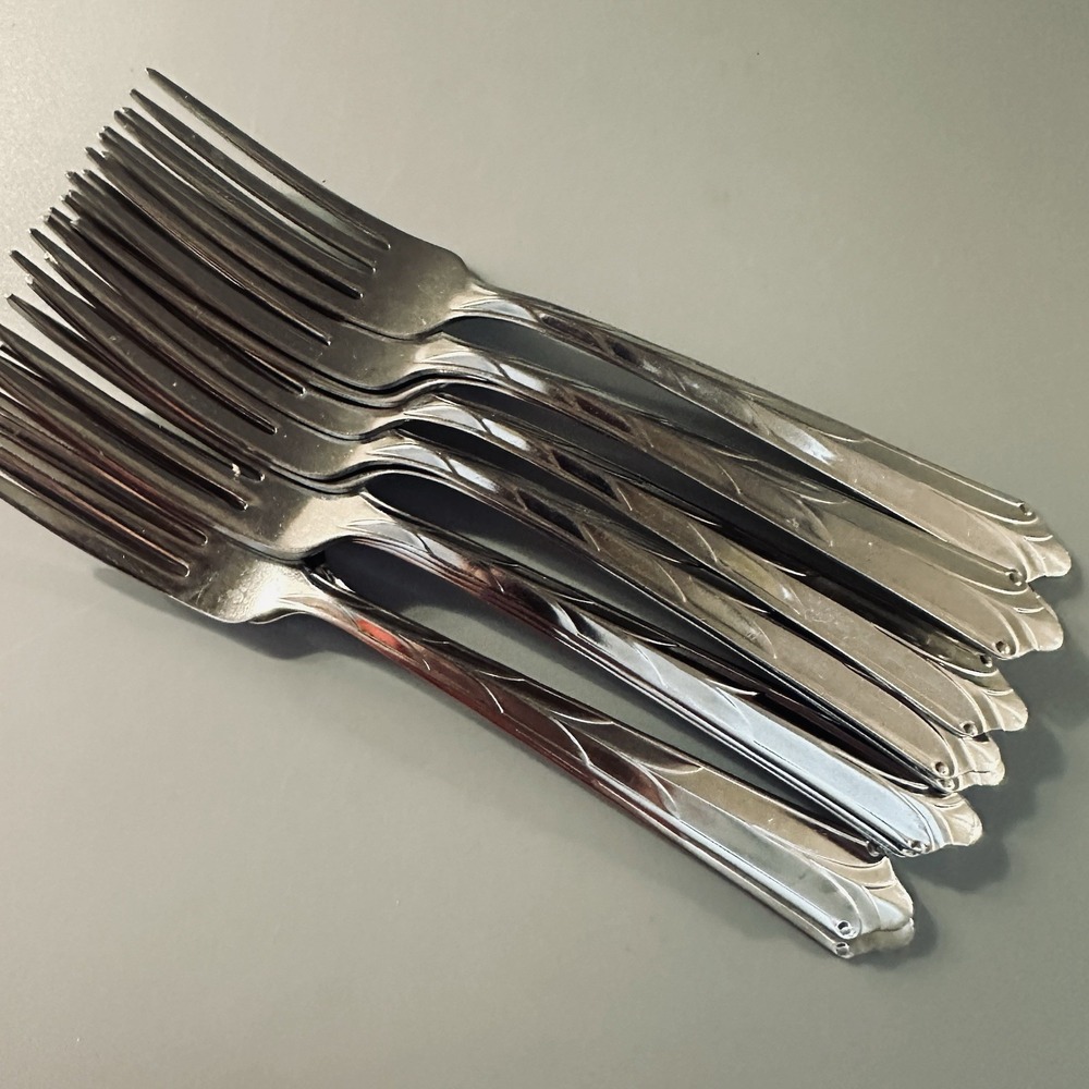 12 Vtg Ekco Stainless DINNER Forks Kenilworth Flatware Fork Set of 12 - Picture 9 of 9